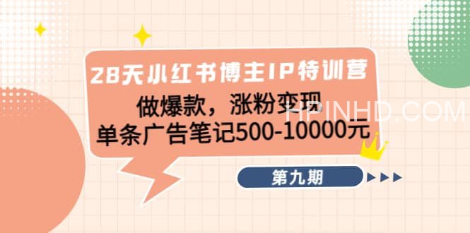 夏九九28天小红书博主IP特训营《第9期》