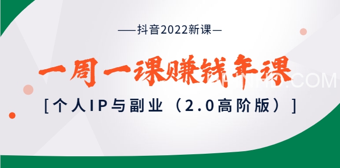 一周一课赚钱年课：个人IP与副业（2.0高阶版）