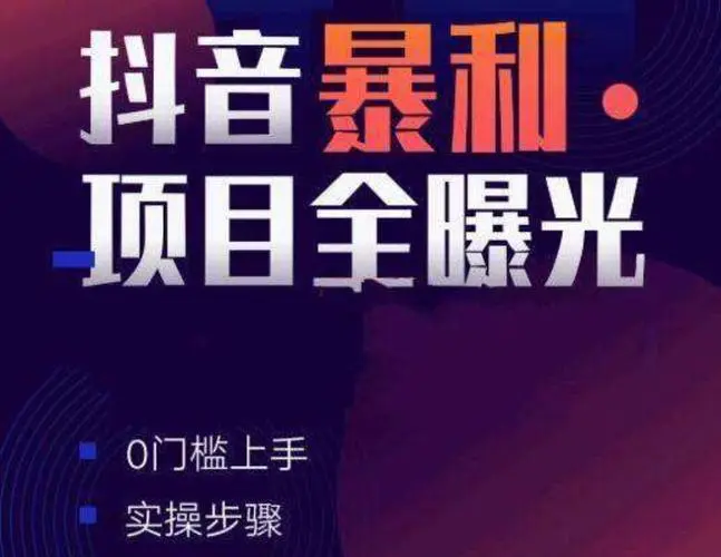抖音暴利项目全曝光（完结）