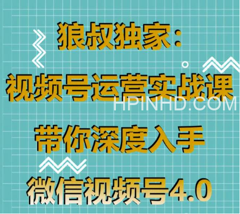 狼叔独家：视频号运营实战课，带你深度入手微信视频号4.0