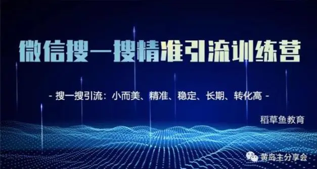 黄岛主《微信搜一搜精准引流训练营第1期》